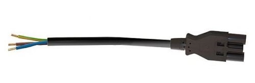 Qneqt aansluitsnoer met platte 3 polige male connector 0,3m 3x0,75mm2 70° zwart